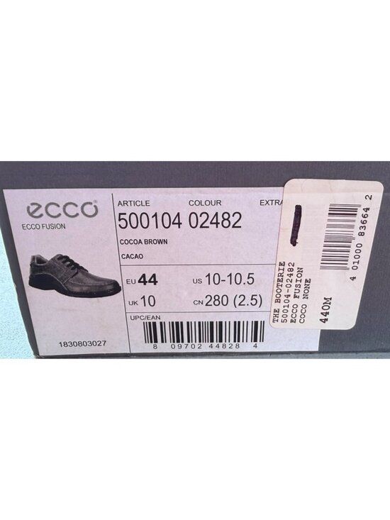 ECCO Fusion II Casual Lace-up Leather Shoes Cocoa Brown Men\'s Size 10-10.5/EU 44 main image 5
